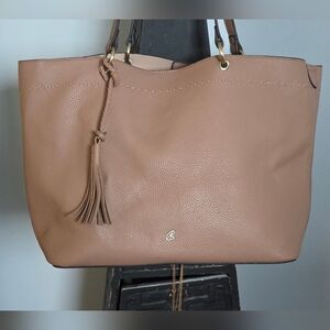 Kate & Alex Cuffaro Faux Leather Large Light Brown/Tan Tote - Removable Lining
